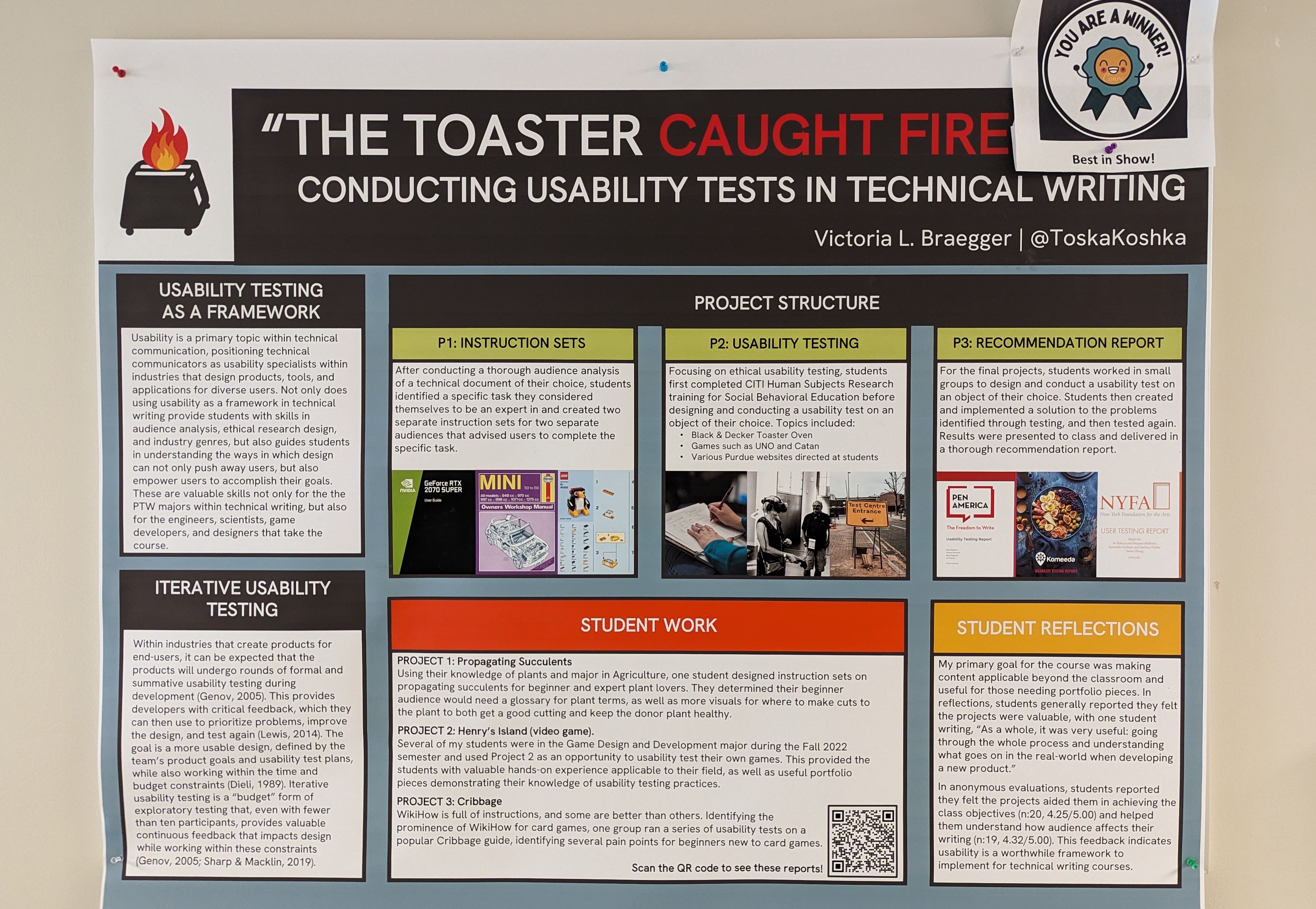 Example of a pedagogical poster developed by one of the professional writing instructors.