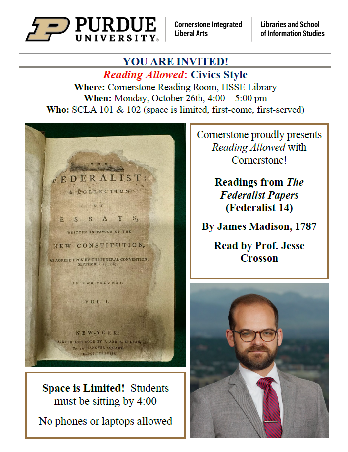 Flyer for Jesse Crosson Cornerstone Speaker