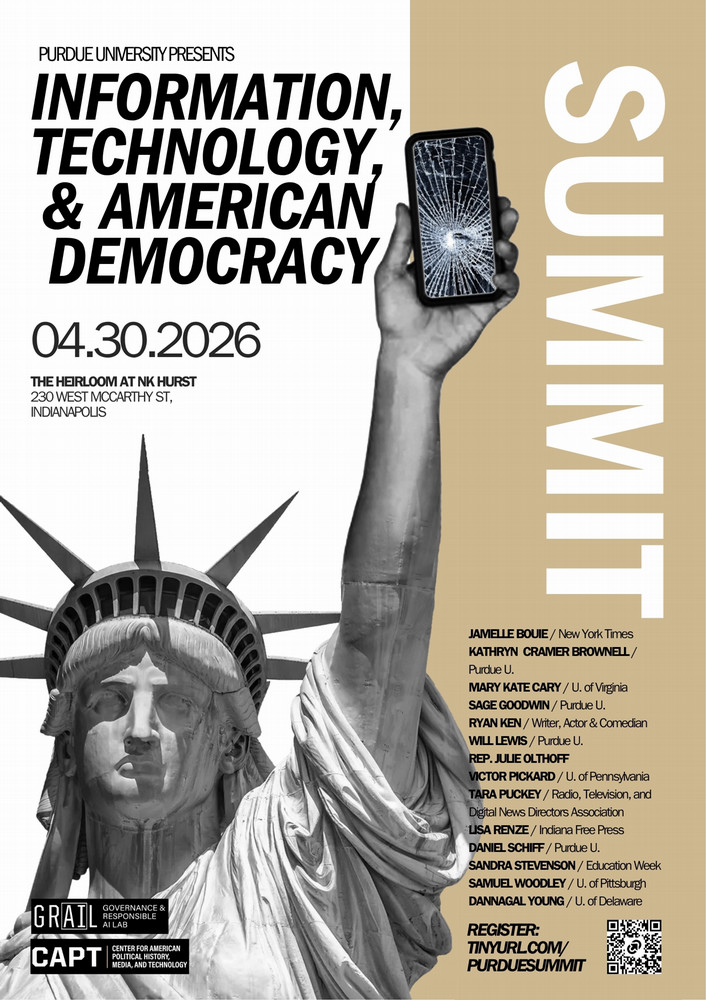 Event flyer featuring the Statue of Liberty holdin a cell phone with a broken screen. Event details are included on the graphic. All text from the graphic is present on this page.