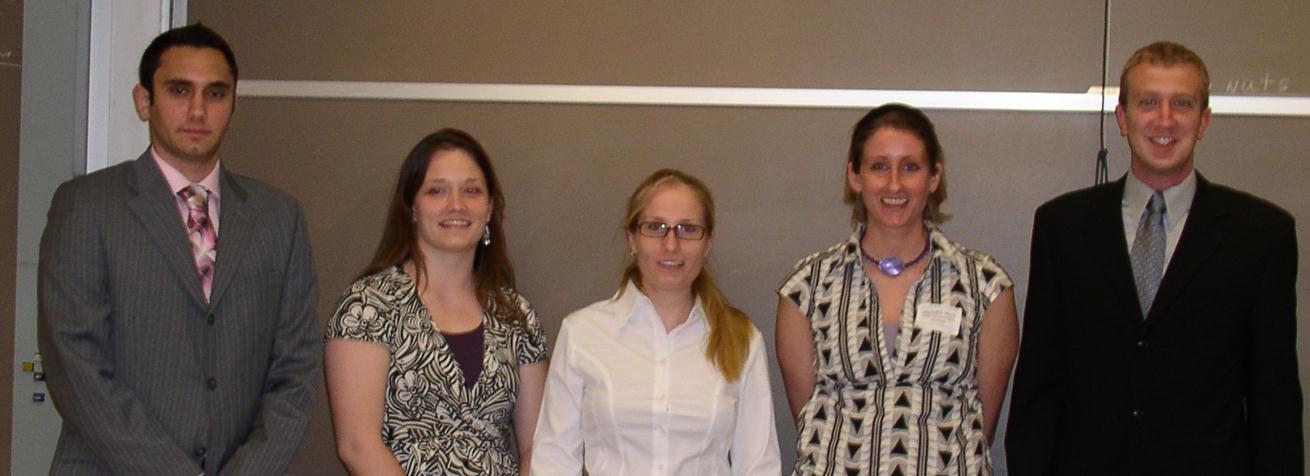 2008 Honors photo of Iyad Shihadeh, Emma Meyer, Siobhan McGuire, Meredith Horn and Mark Johnson