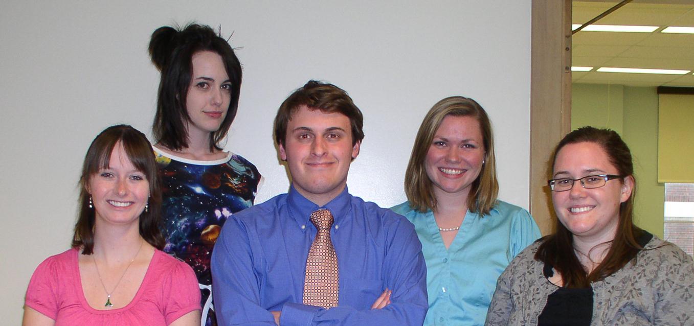 2010 Honors photo of Rebecca Lutton, Max Vande Vaarst, Ellie Carolus, Amy Heaney, Corrina Smith - not picture Gregory Halami