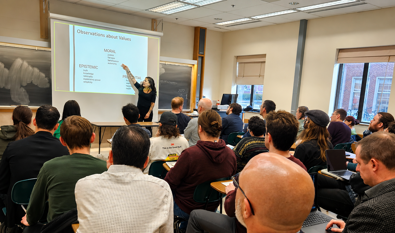 Students attending a symposium.