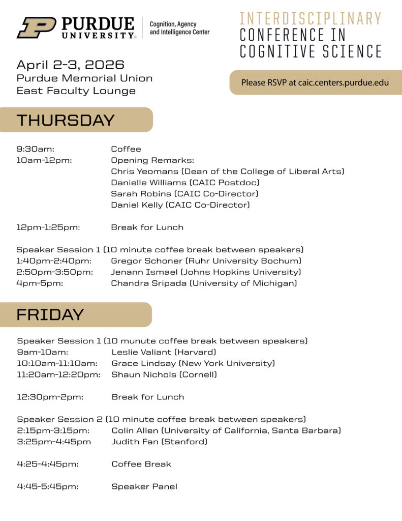 CAIC launch event public schedule - full text in page body.