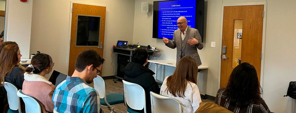Photograph of a small lecture