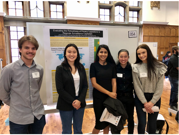 Students standing in front of their research