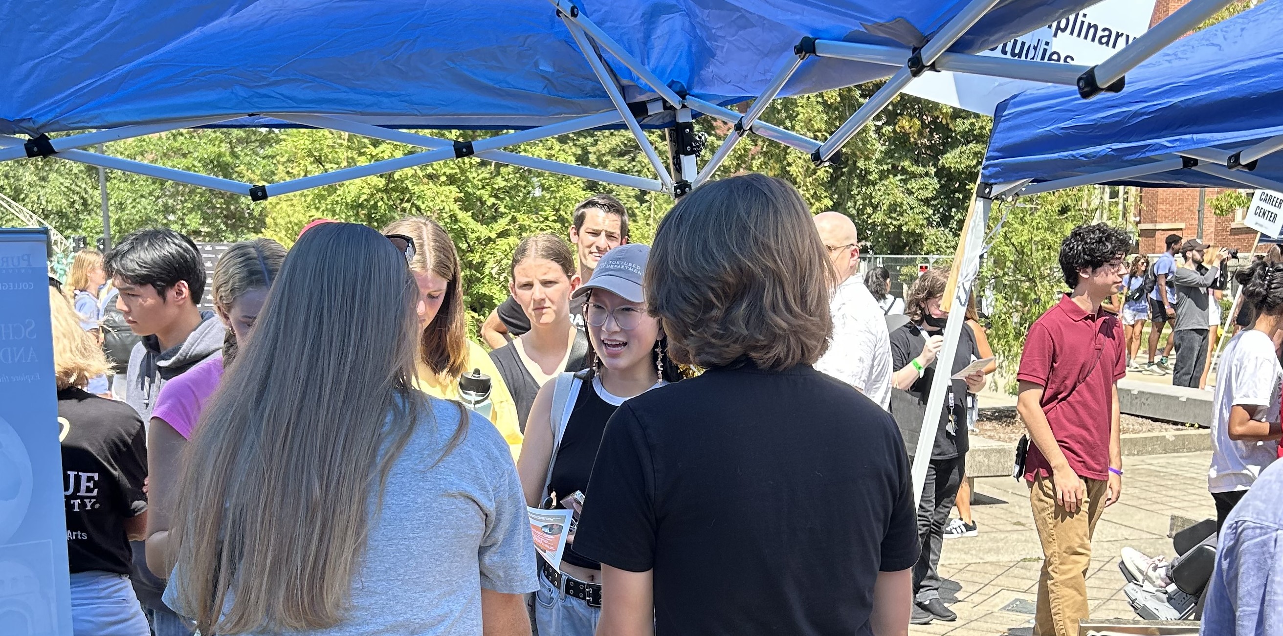 Outdoor event with students