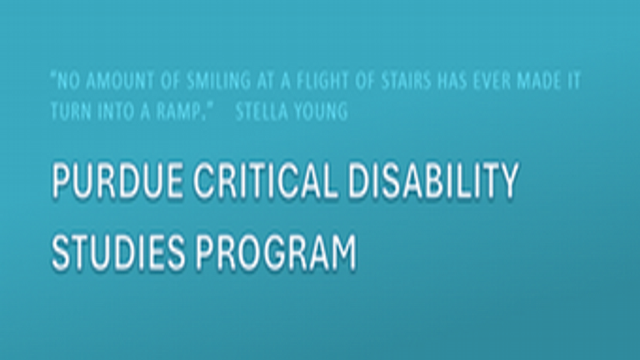 critical disability studies banner quote that says "no amount of smiling at a flight of stairs has ever made it turn into a ramp" stella young