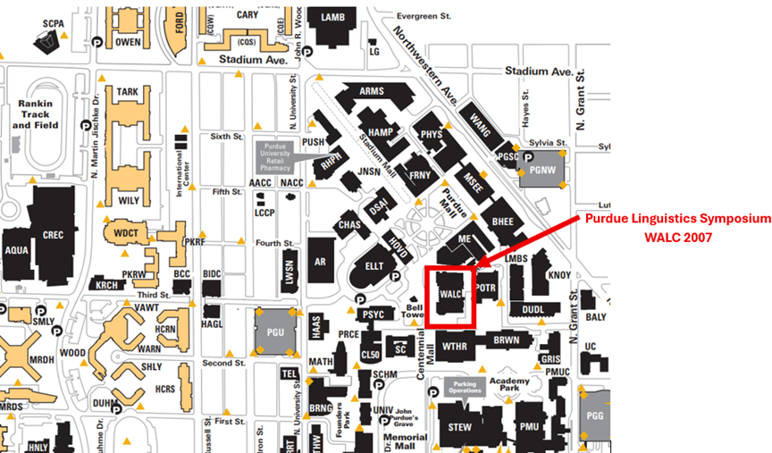 Map of campus- arrow pointing to WALC