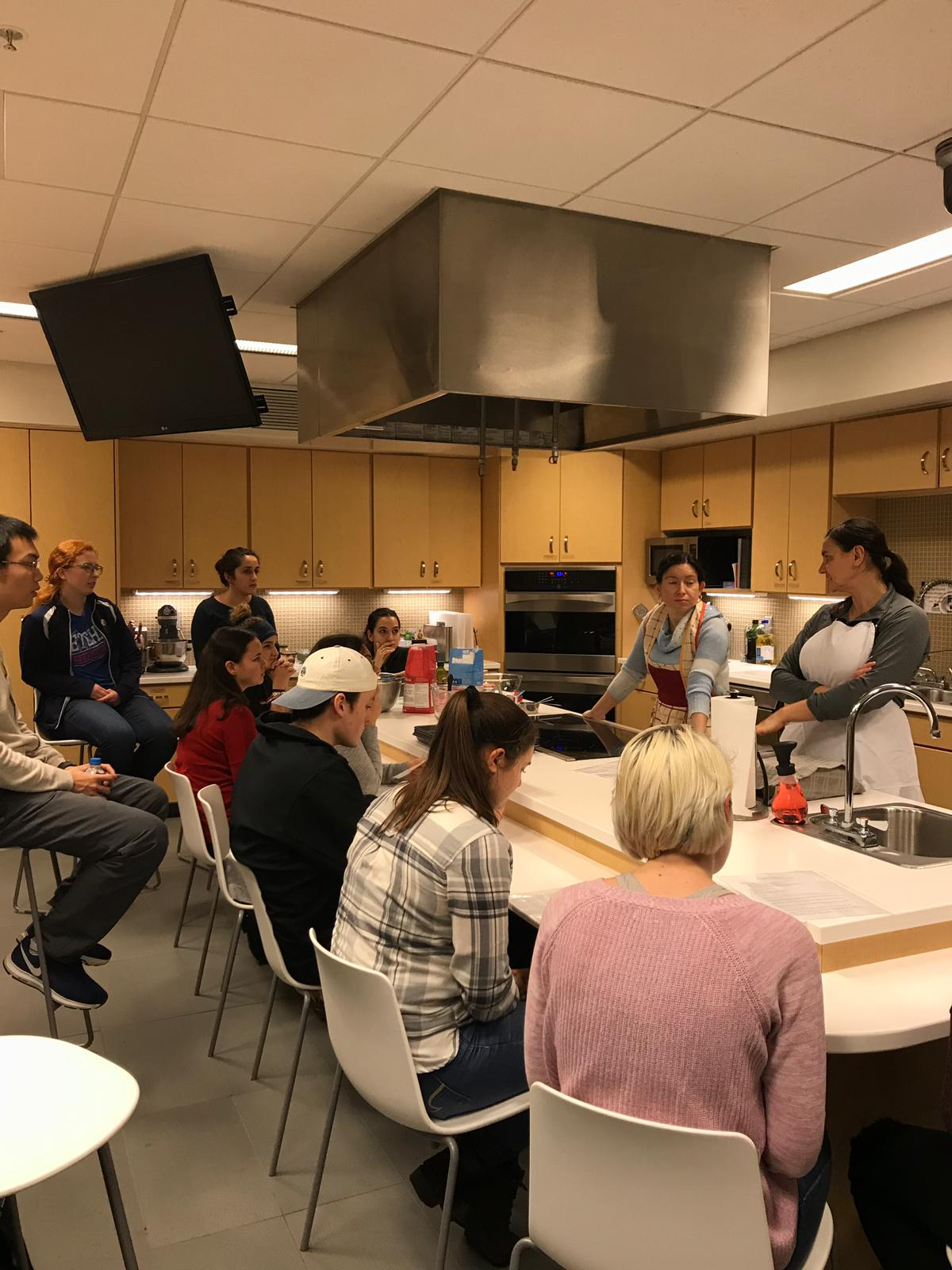 Students and Instructors In Italian Foods and Cultures Lab Class