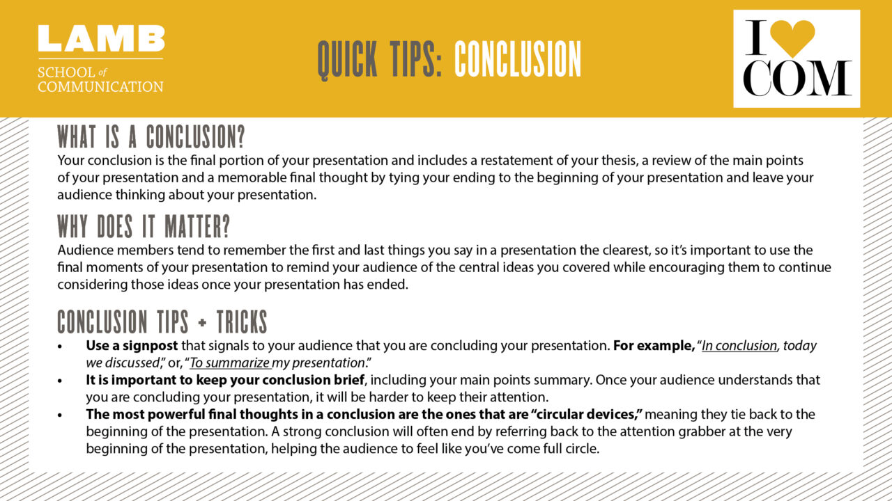 Presentation Preparation Tips The Brian Lamb School of Communication