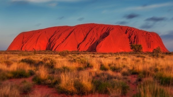 Uluru Rock in Australia at sunset