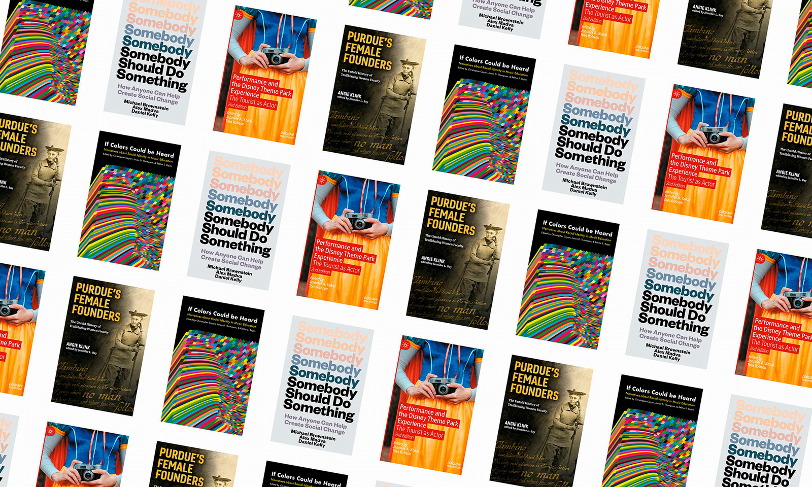 Collage of all the book covers for Spring 2026 In Print
