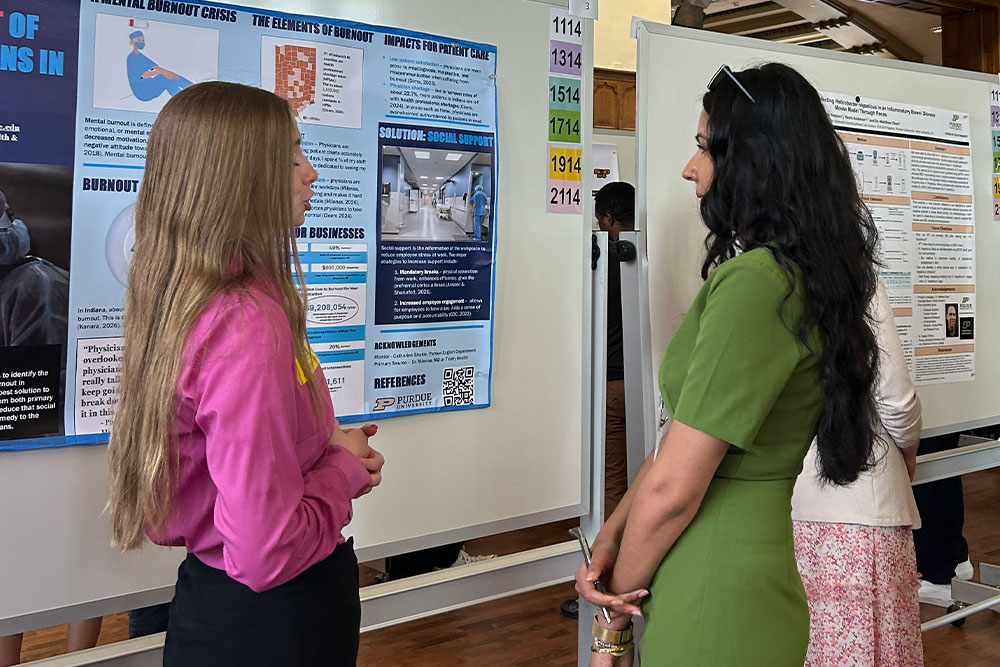 CLA student presenting at the annual Spring Undergraduate Research Conference