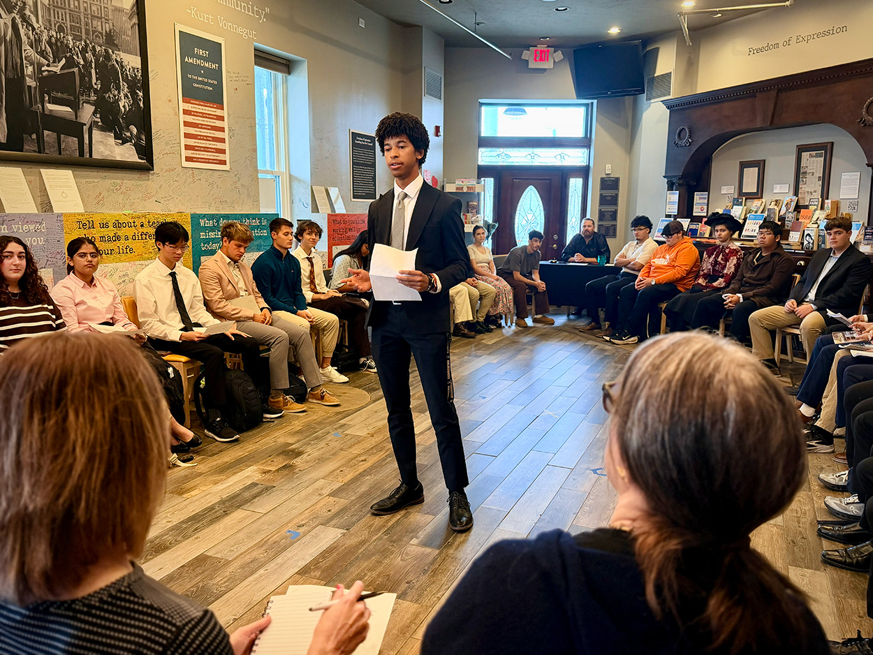 Purdue University students in Indianapolis put Victor Frankenstein on trial during an interactive Cornerstone assignment that brought literature to life through critical thinking, public speaking and debate.