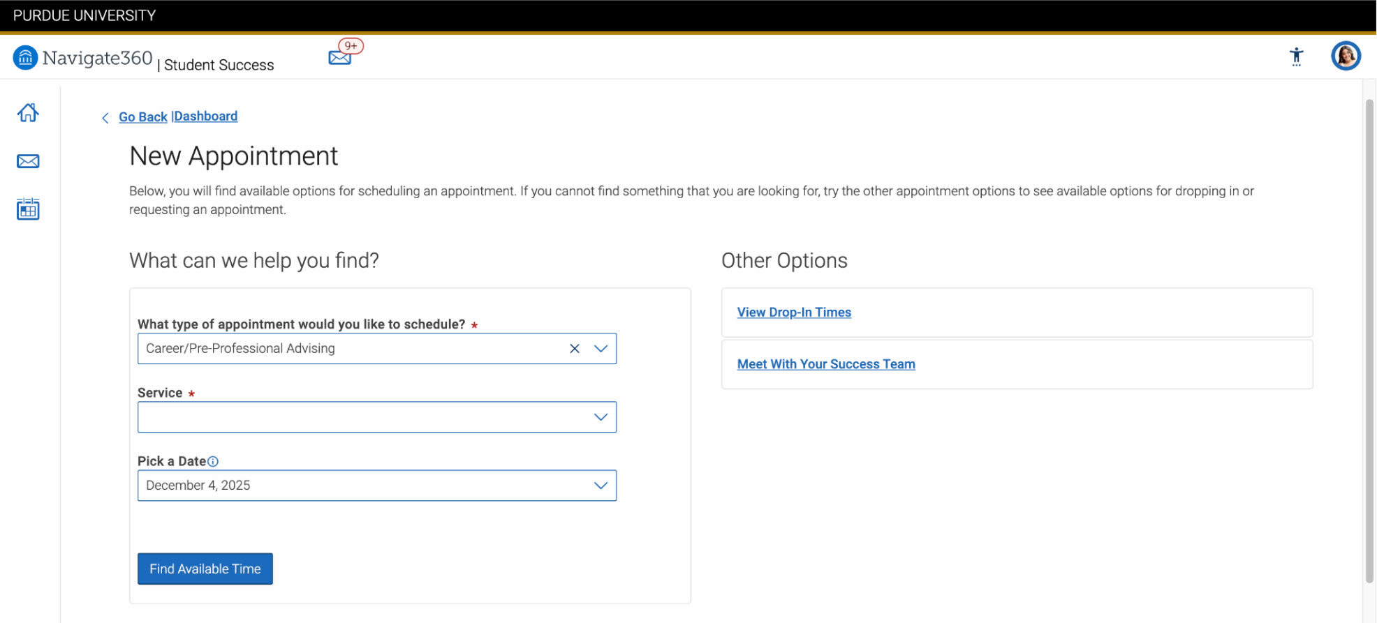 You will then be taken to the New Appointment screen.